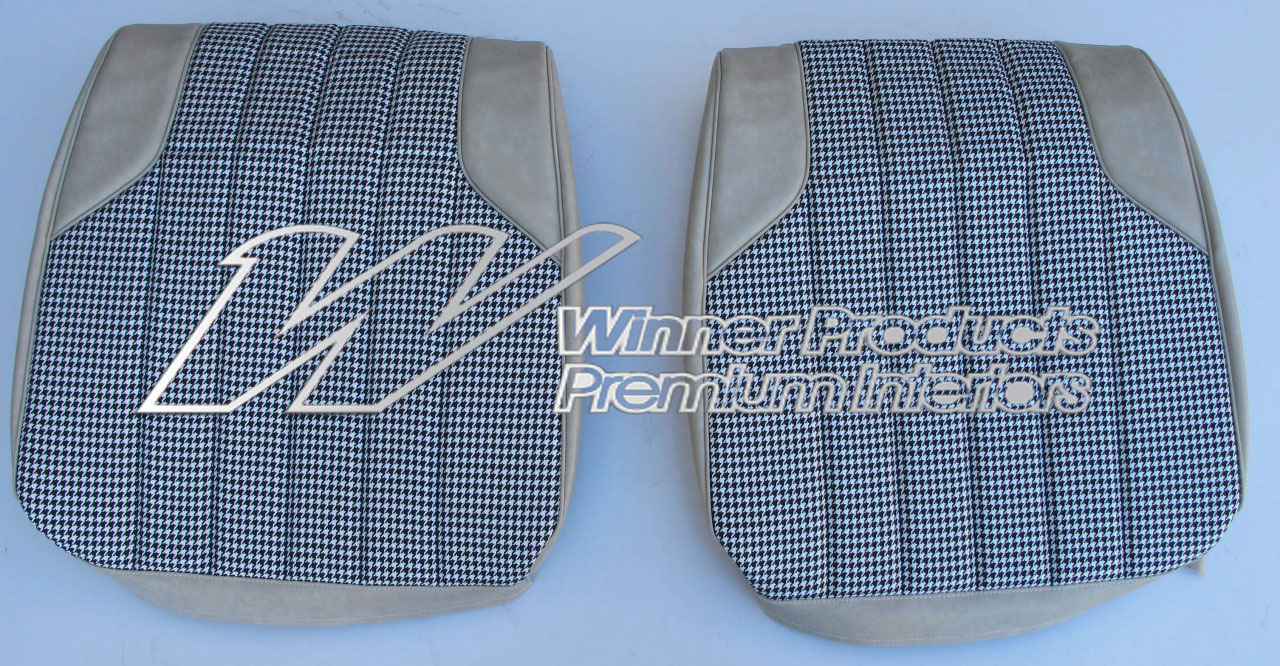 Holden Monaro HT Monaro GTS Coupe 18Y Sandalwood & Black & Houndstooth Seat Covers (Image 2 of 5)