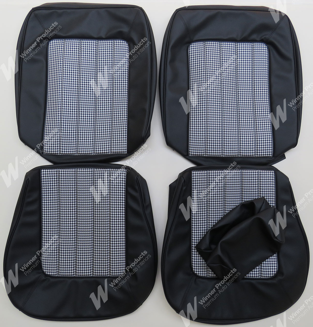 GMH Holden Herringbone Seat Material – Black Silver, For HQ HJ LH LX 30Y Torana GTS – NOS