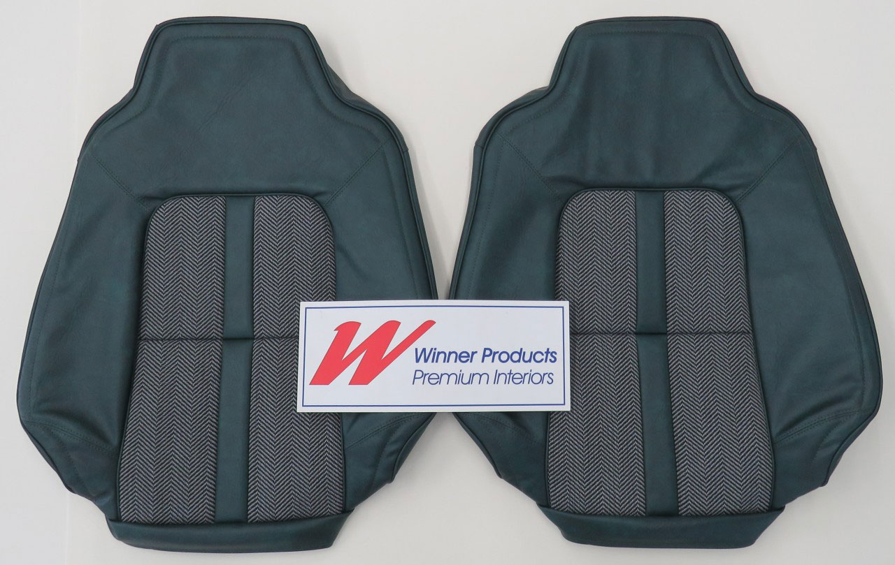 Holden Monaro HJ Monaro GTS Sedan 45X Jade Green & Herringbone Seat Covers (Image 5 of 6)