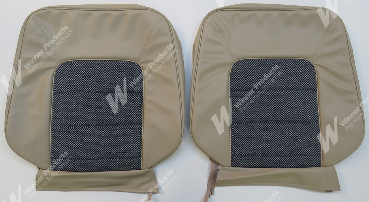 Holden Monaro HQ Monaro GTS Sedan Mar-Sep 74 38Y Doeskin & Chestnut & Herringbone Seat Covers (Image 2 of 7)